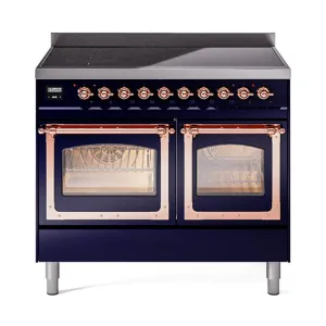 Ilve UNDI406NMPMBP Ilve Undi406Nmpmbp Nostalgie Ii Noblesse 40" Induction Range (Triple Glass Door, Midnight Blue, Copper)