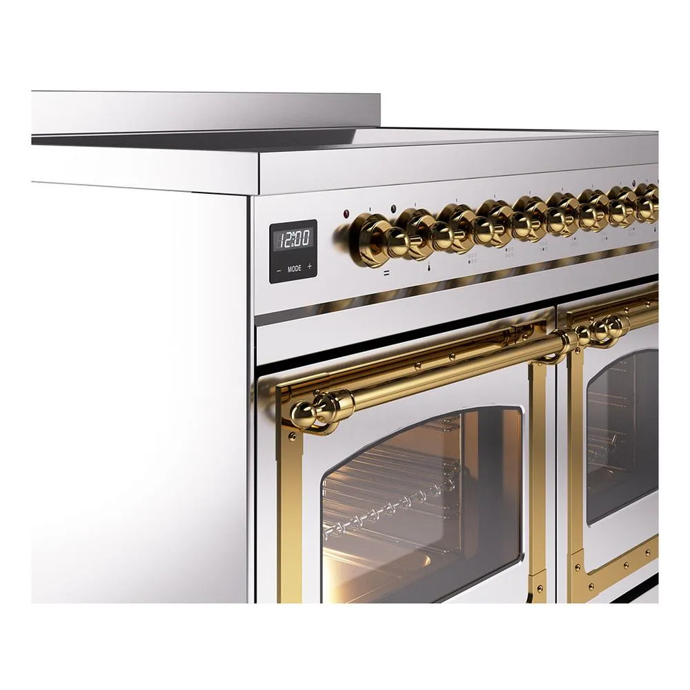 Ilve UNDI406NMPSSG Ilve Undi406Nmpssg Nostalgie Ii Noblesse 40" Induction Range (Triple Glass Door, Stainless Steel, Brass)