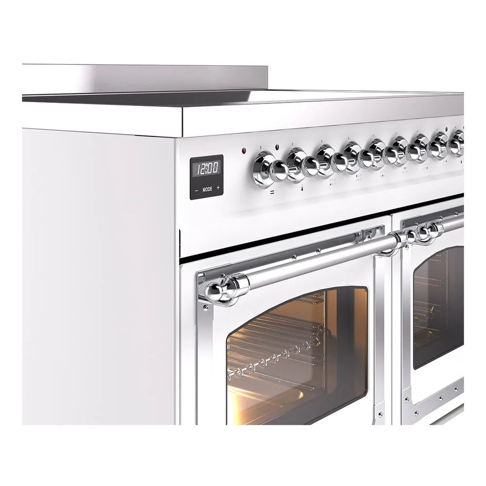 Ilve UNDI406NMPWHC Ilve Undi406Nmpwhc Nostalgie Ii Noblesse 40" Induction Range (Triple Glass Door, White, Chrome)