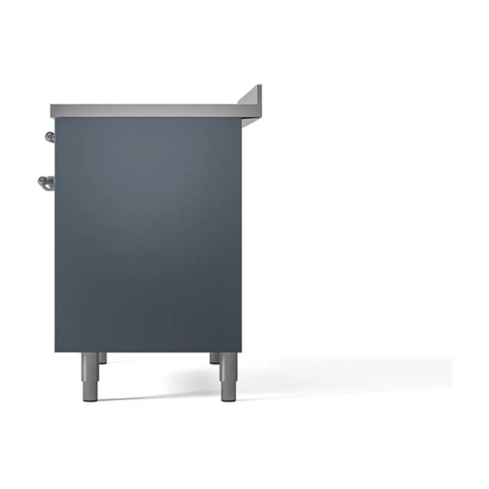 Ilve UNDI406QNMPBGC Ilve Undi406Qnmpbgc Nostalgie Ii Noblesse 40" Induction Range (Solid Door, Blue Grey, Chrome)