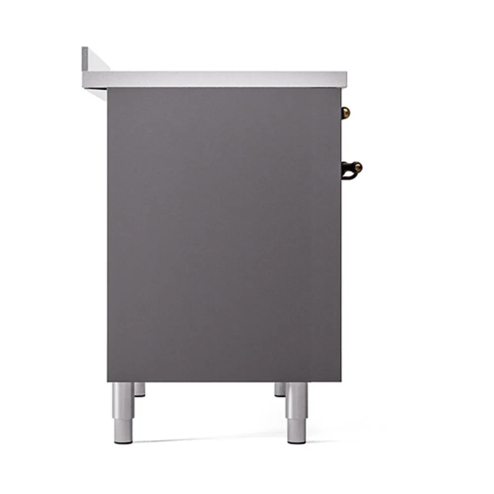 Ilve UNDI406QNMPMGB Ilve Undi406Qnmpmgb Nostalgie Ii Noblesse 40" Induction Range (Solid Door, Graphite Matte, Burnished)