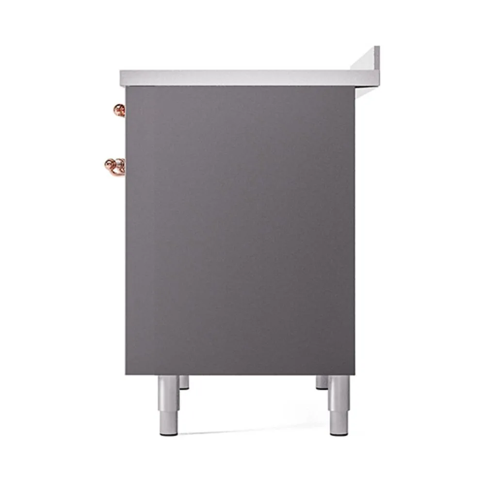 Ilve UNDI406QNMPMGP Ilve Undi406Qnmpmgp Nostalgie Ii Noblesse 40" Induction Range (Solid Door, Graphite Matte, Copper)