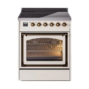 Ilve UNI304NMPAWB Ilve Uni304Nmpawb Nostalgie Ii Noblesse 30" Induction Range (Triple Glass Door, Antique White, Burnished)