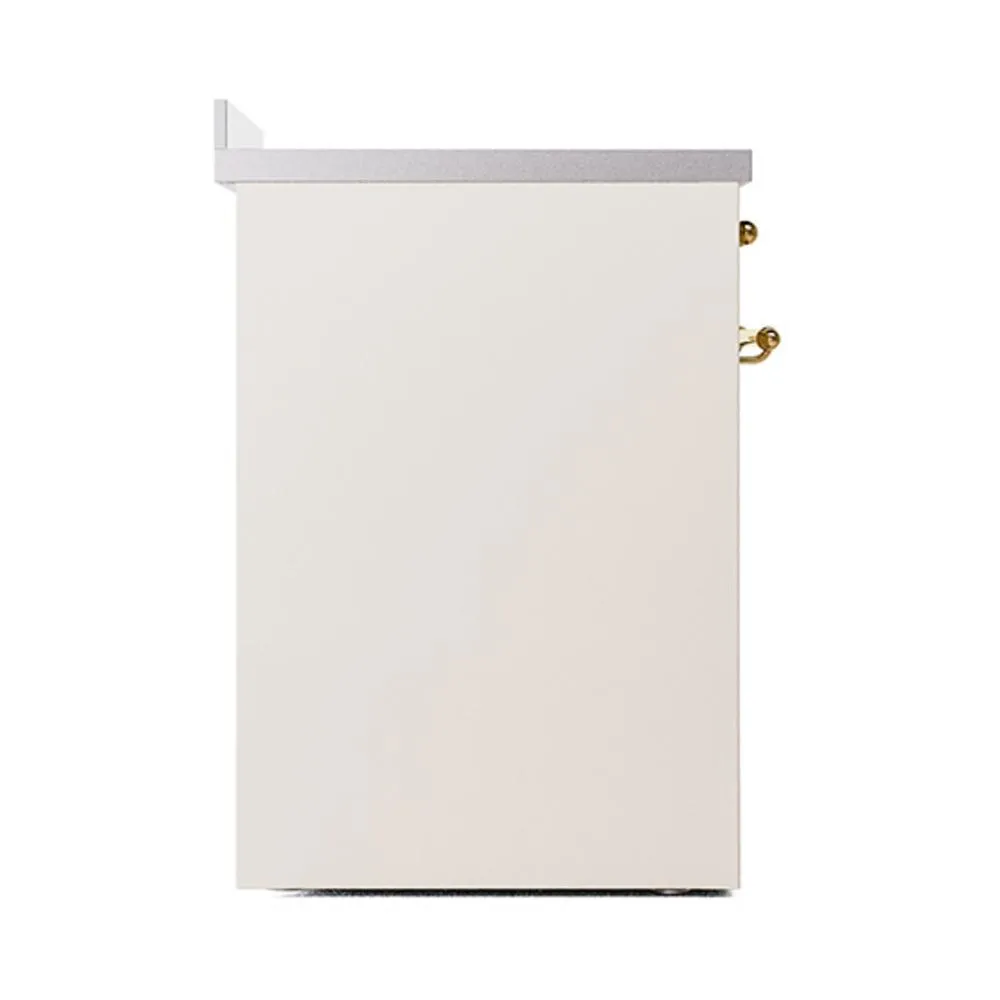 Ilve UNI304QNMPAWG Ilve Uni304Qnmpawg Nostalgie Ii Noblesse 30" Induction Range (Solid Door, Antique White, Brass)