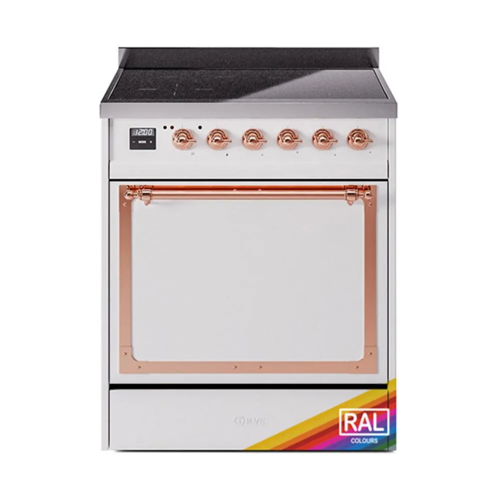 Ilve UNI304QNMPRAP Ilve Uni304Qnmprap Nostalgie Ii Noblesse 30" Induction Range (Solid Door, Ral, Copper)