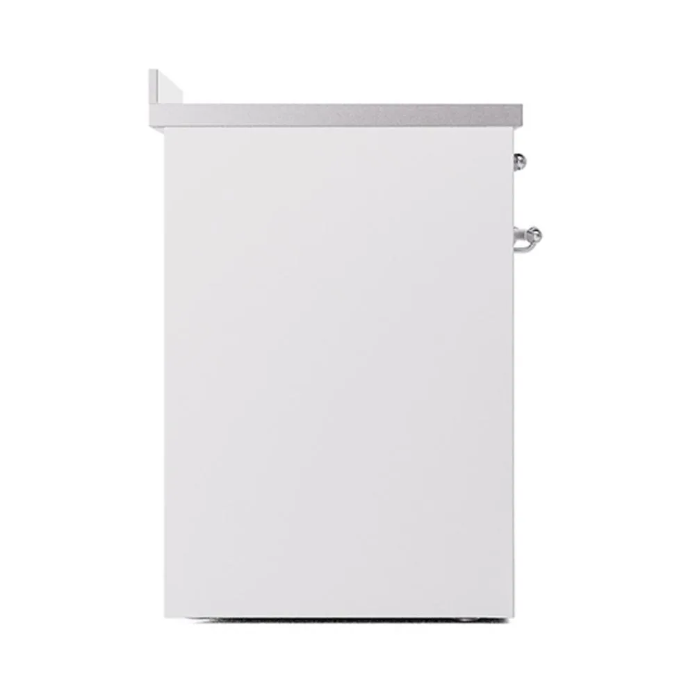 Ilve UNI304QNMPWHG Ilve Uni304Qnmpwhg Nostalgie Ii Noblesse 30" Induction Range (Solid Door, White, Brass)