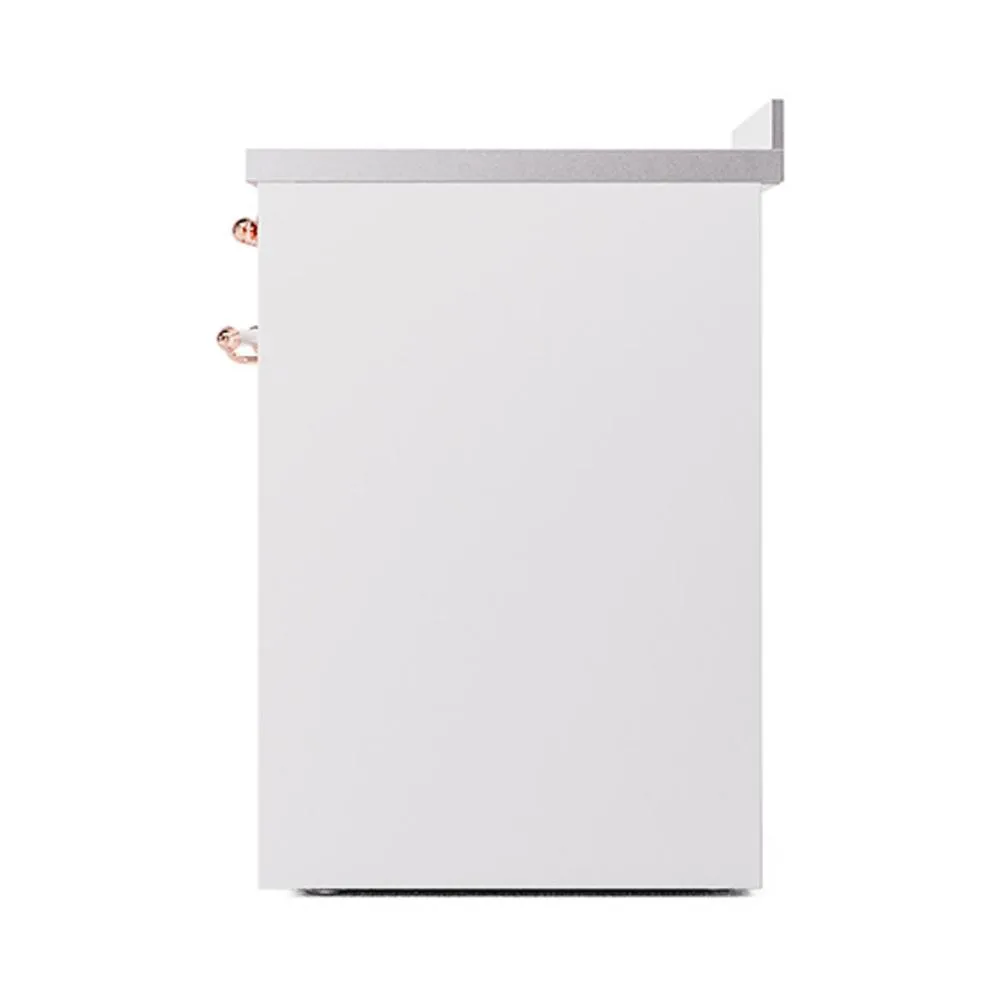 Ilve UNI304QNMPWHP Ilve Uni304Qnmpwhp Nostalgie Ii Noblesse 30" Induction Range (Solid Door, White, Copper)