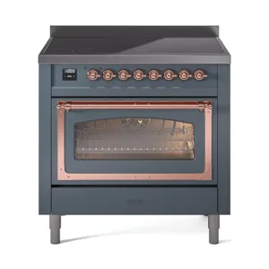 Ilve UNI366NMPBGP Ilve Uni366Nmpbgp Nostalgie Ii Noblesse 36" Induction Range (Triple Glass Door, Blue Grey, Copper)