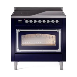 Ilve UNI366NMPMBC Ilve Uni366Nmpmbc Nostalgie Ii Noblesse 36" Induction Range (Triple Glass Door, Midnight Blue, Chrome)