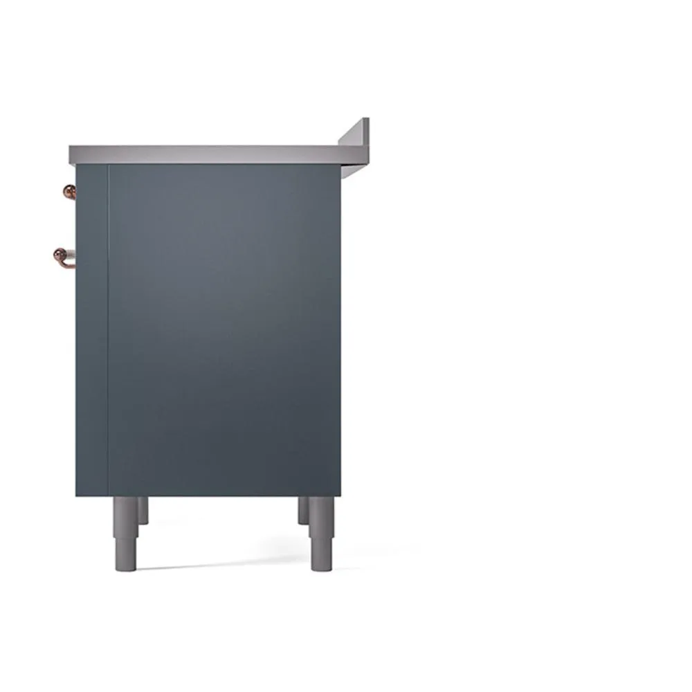 Ilve UNI366QNMPBGP Ilve Uni366Qnmpbgp Nostalgie Ii Noblesse 36" Induction Range (Solid Door, Blue Grey, Copper)