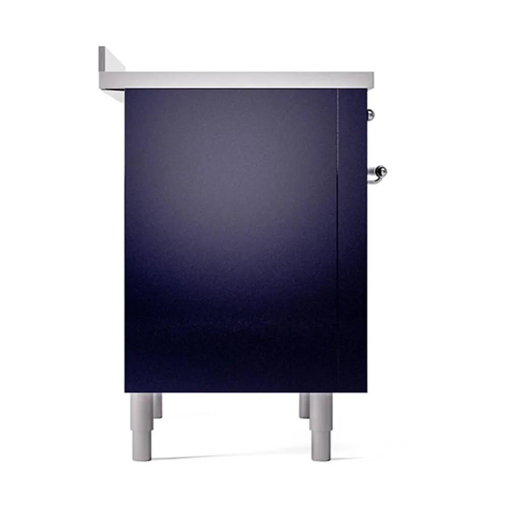 Ilve UNI366QNMPMBC Ilve Uni366Qnmpmbc Nostalgie Ii Noblesse 36" Induction Range (Solid Door, Midnight Blue, Chrome)
