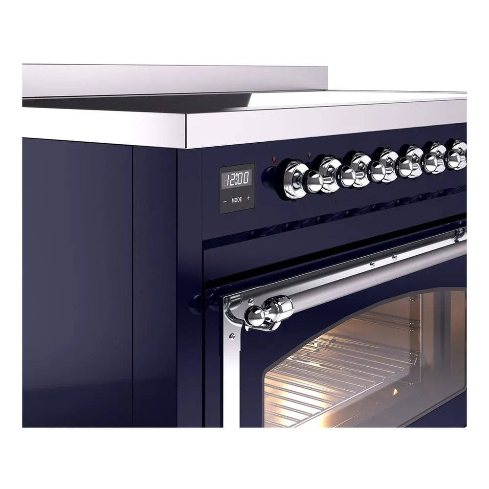 Ilve UNI486NMPMBC Ilve Uni486Nmpmbc Nostalgie Ii Noblesse 48" Induction Range (Triple Glass Door, Midnight Blue, Chrome)