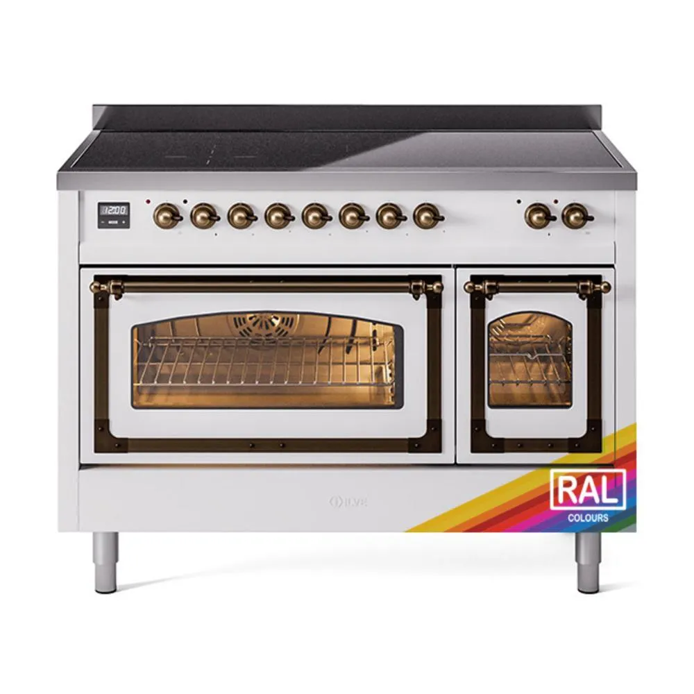 Ilve UNI486NMPRAB Ilve Uni486Nmprab Nostalgie Ii Noblesse 48" Induction Range (Triple Glass Door, Ral, Burnished)