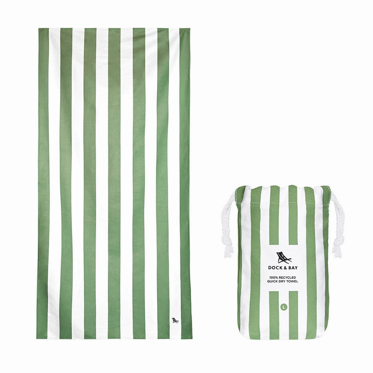 EndofWeek Deals Grab Your Deal Today Dock & Bay Beach Towel Cabana Collection L 100% Recycled Cayman Olive