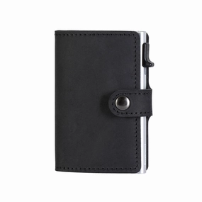 Eazicard Genuine Leather Saddle Rfid Wallet | Black/Silver Today Only Offer