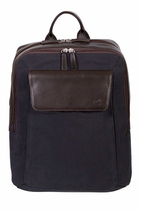 Scully Leather Berkeley Canvas Backpack Chocolate Steal the Deal Now Flash Deal Today