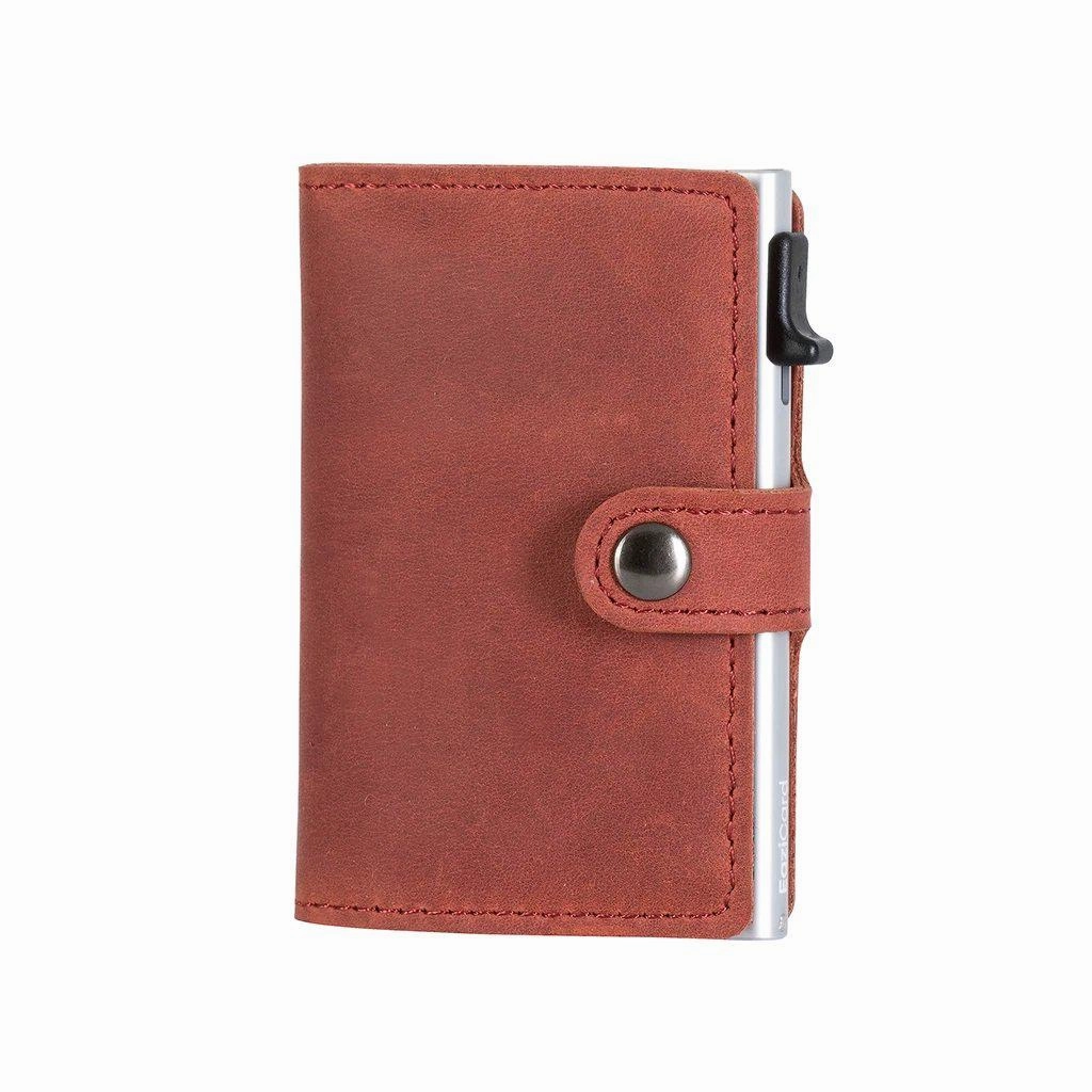 Dont Miss Out Eazicard Genuine Leather Saddle Rfid Wallet | Red/Silver