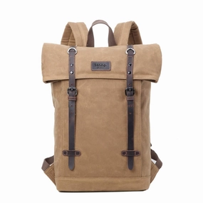 Troop London Heritage Canvas 15" Laptop Backpack With Foldable Top Exclusive Online Offer Online Exclusive Savings