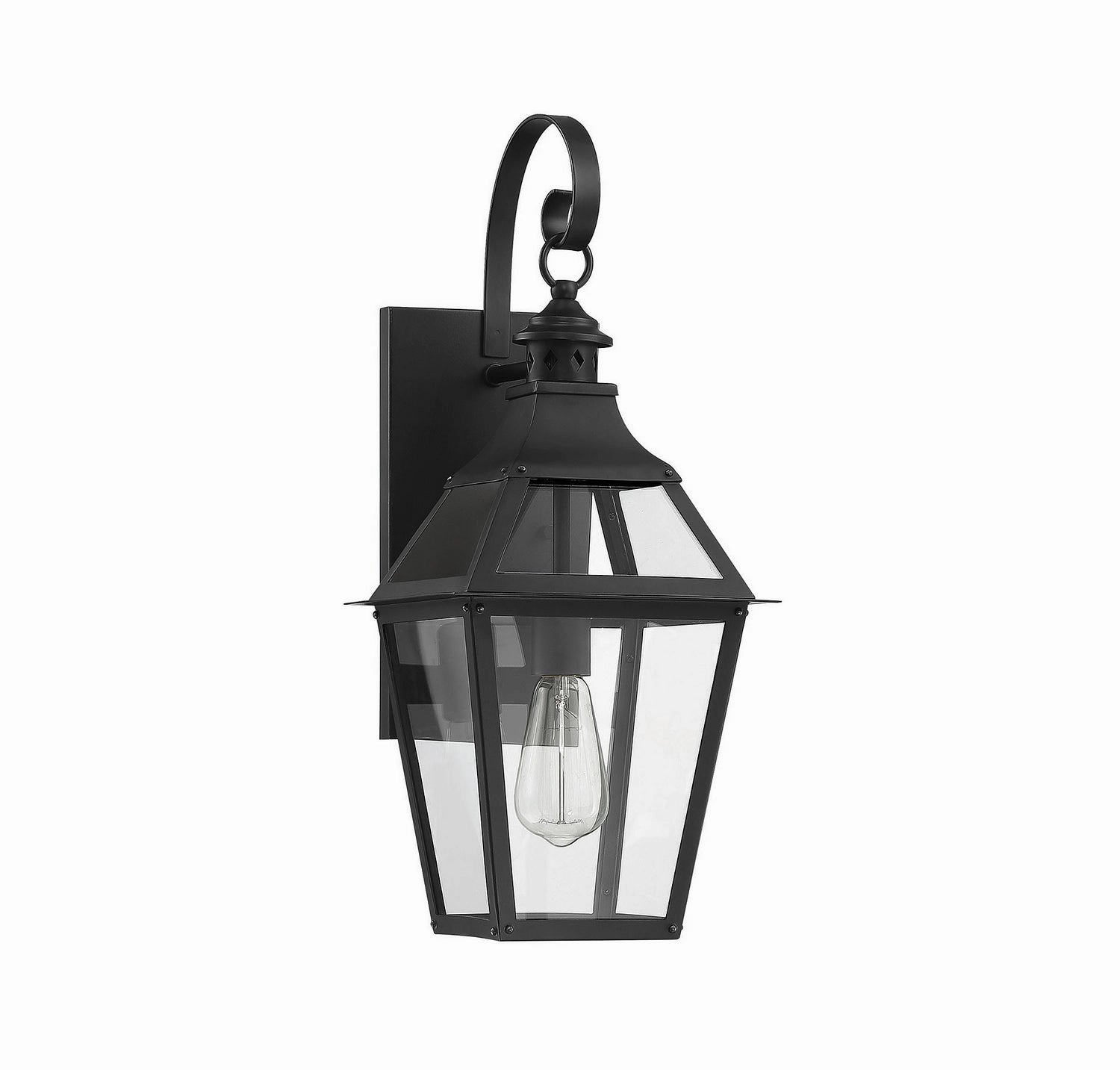 Jackson One Light Wall Sconce Black with Gold Highlights