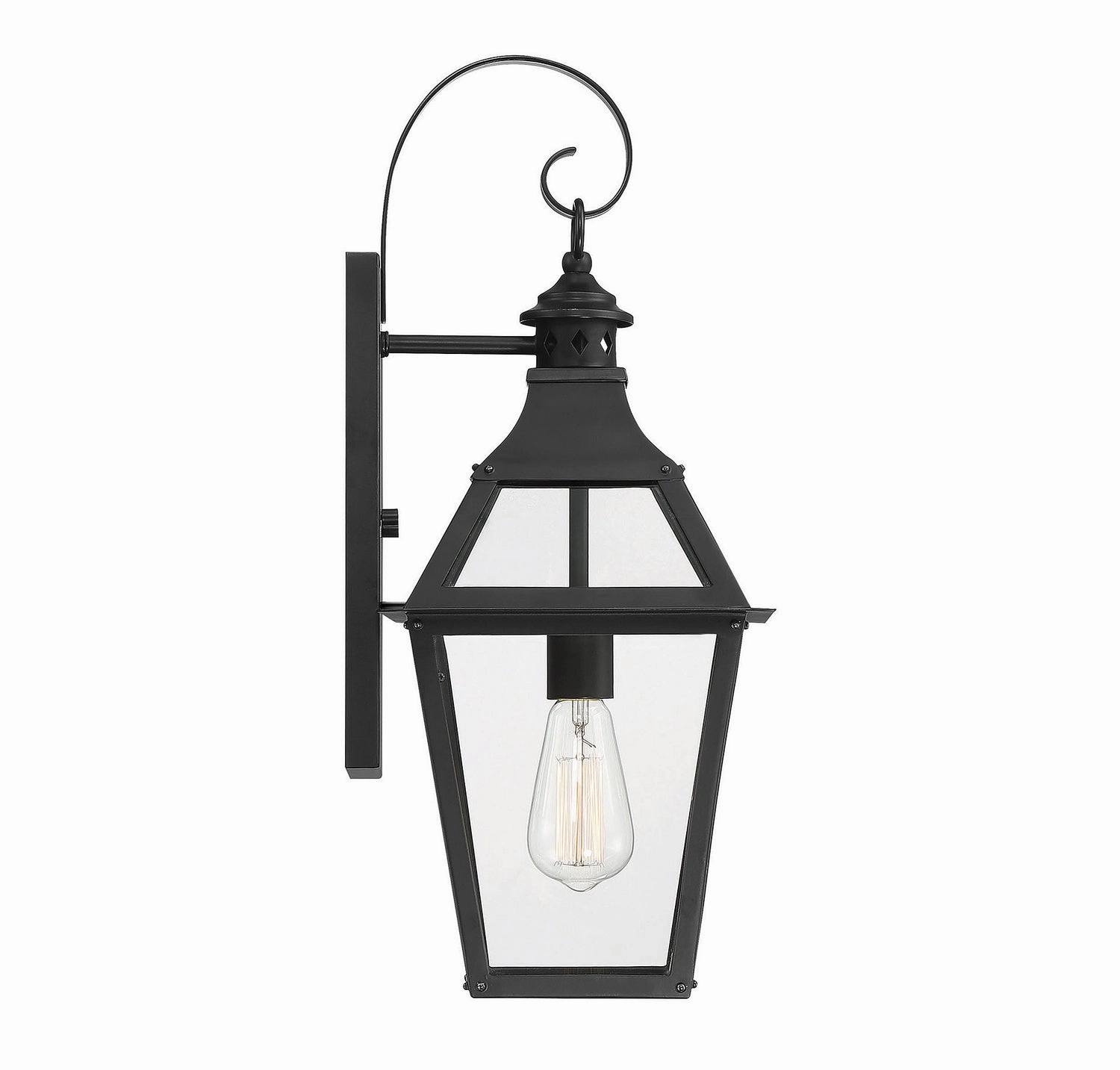 Jackson One Light Wall Sconce Black with Gold Highlights