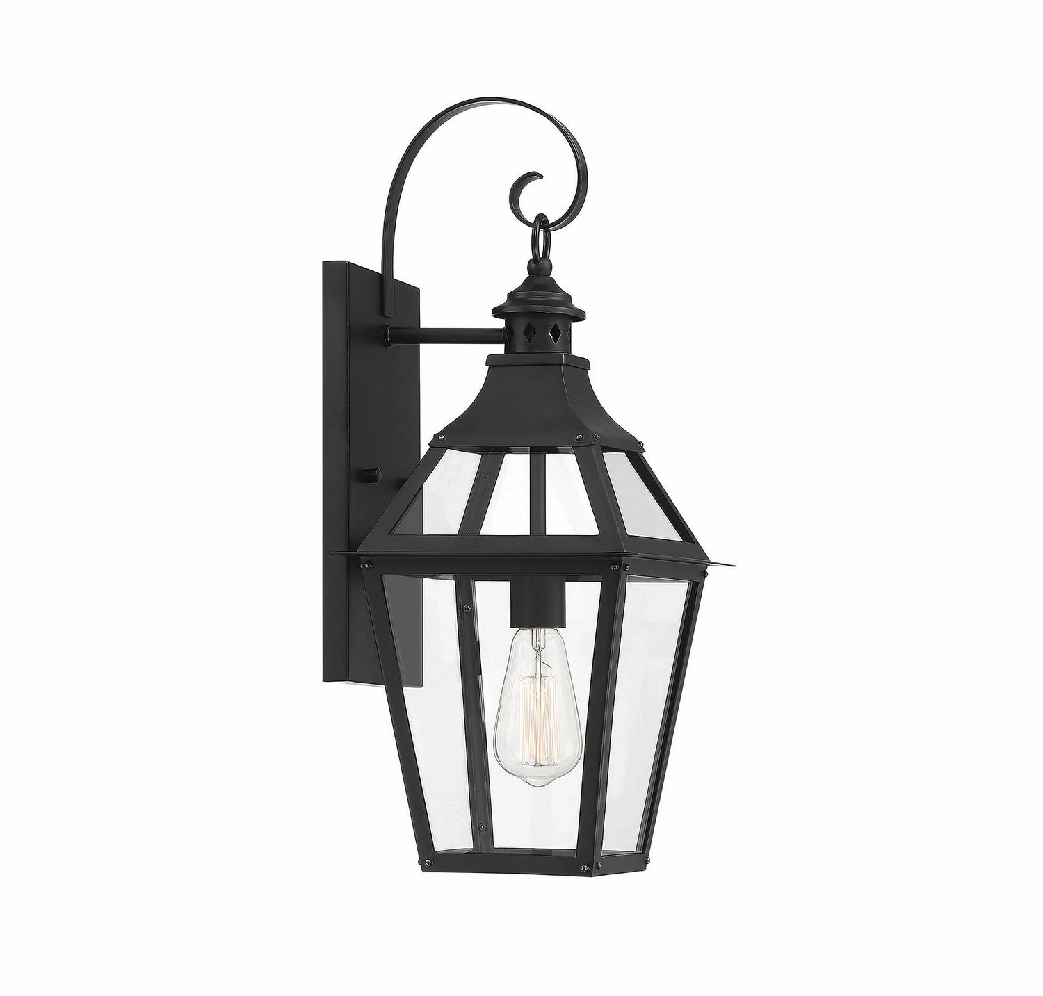 Jackson One Light Wall Sconce Black with Gold Highlights