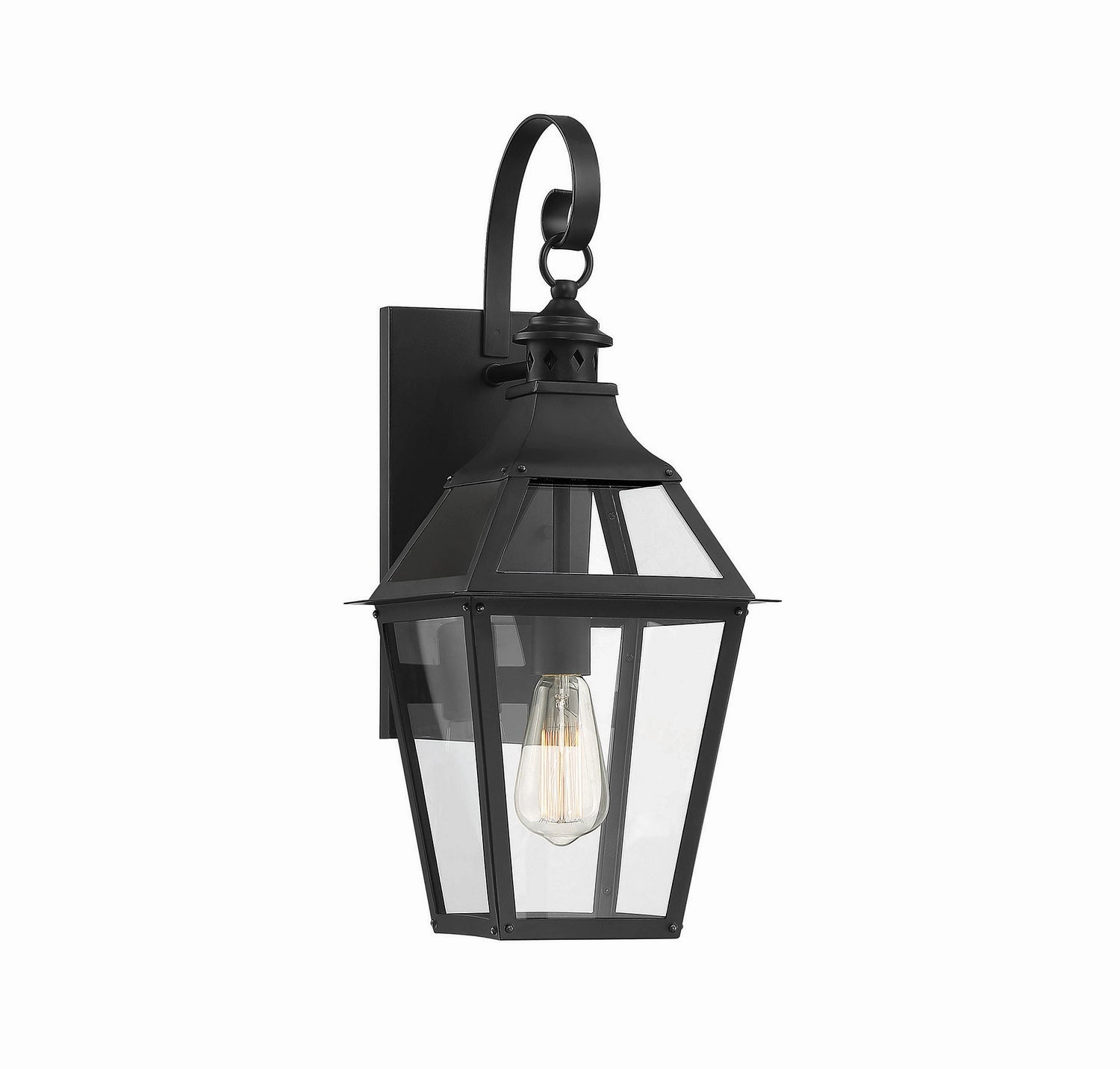 Jackson One Light Wall Sconce Black with Gold HighlightsOutdoor wall sconces with motion sensor