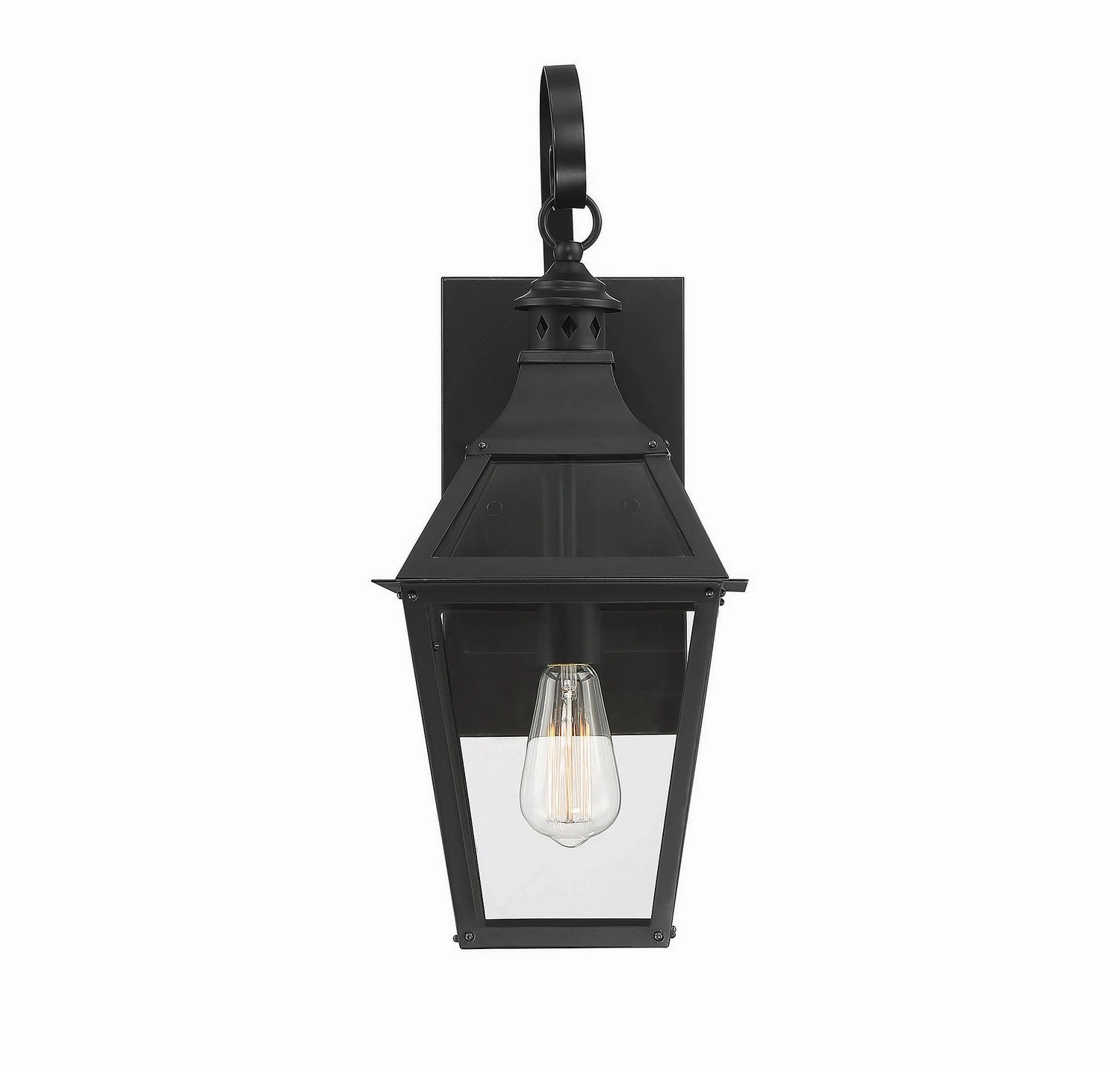 Jackson One Light Wall Sconce Black with Gold Highlights