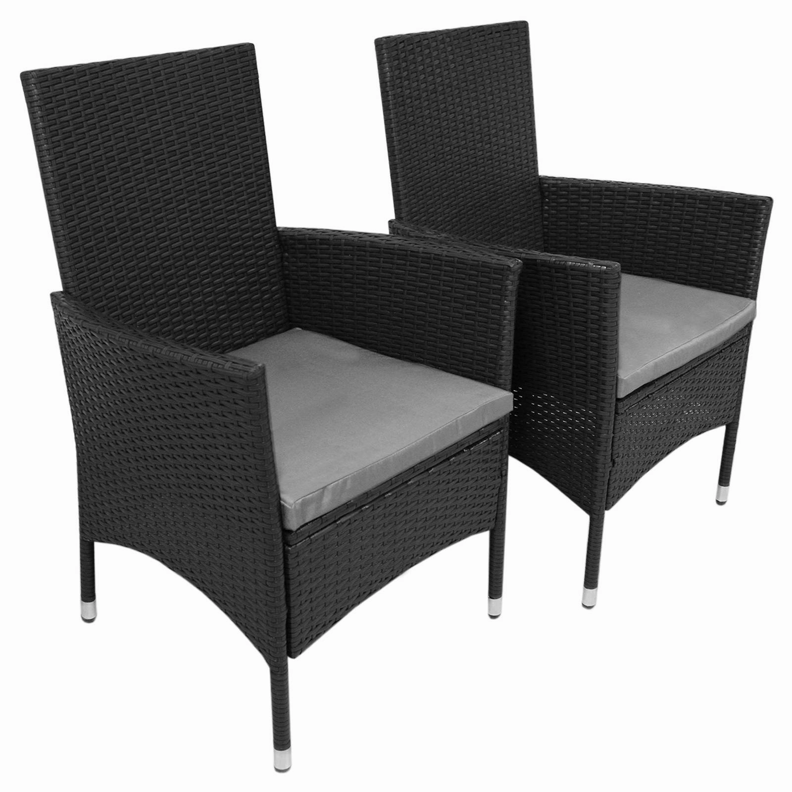 Jard Rattan Bistro Set Black