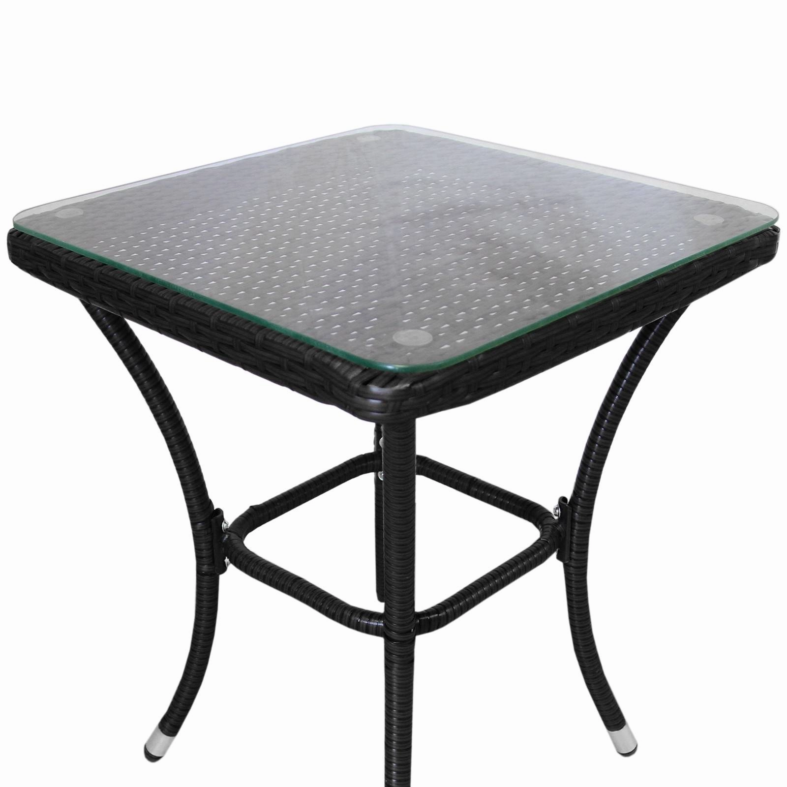 Jard Rattan Bistro Set Black