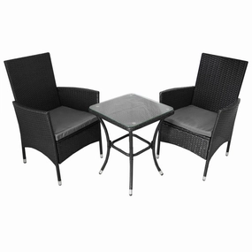 Jard Rattan Bistro Set Blackoutdoor patio furniture set