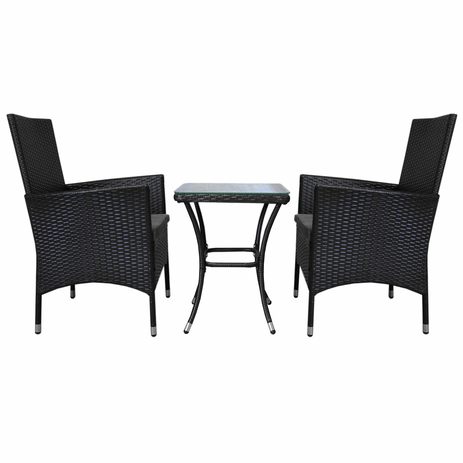 Jard Rattan Bistro Set Black