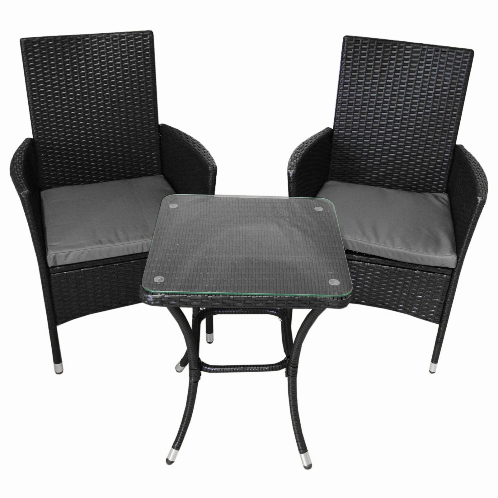 Jard Rattan Bistro Set Black
