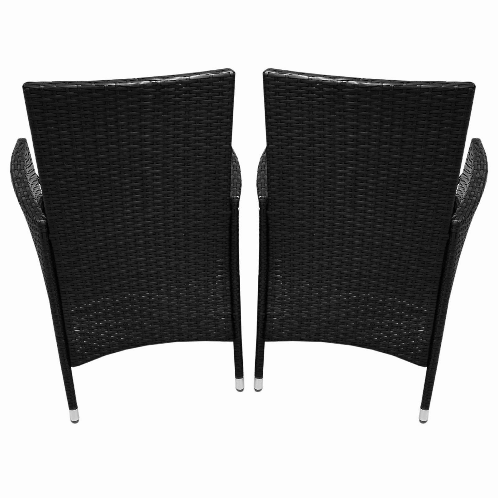Jard Rattan Bistro Set Black