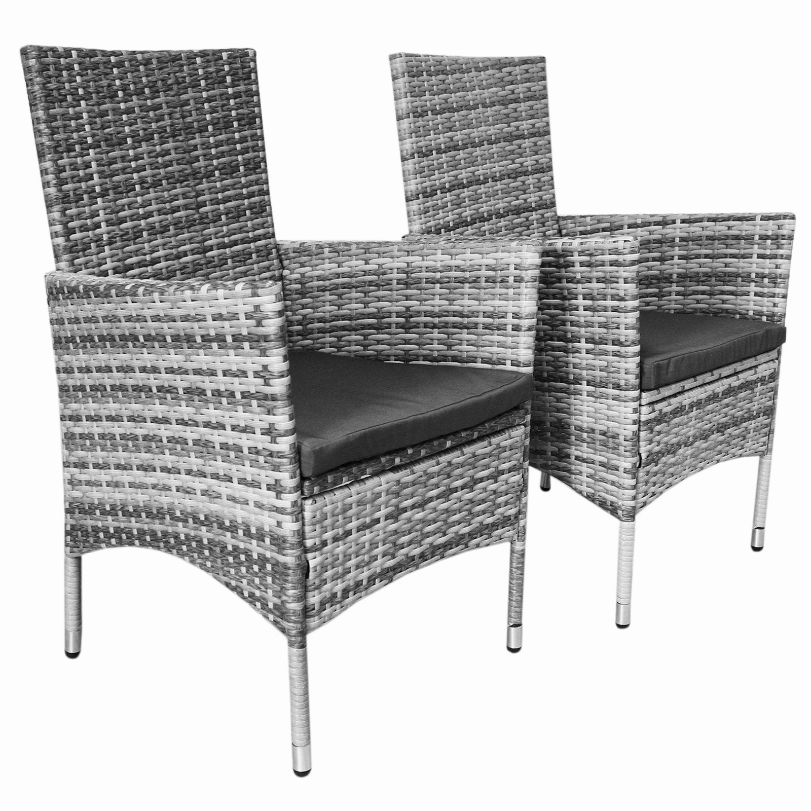 Jard Rattan Bistro Set Light Grey
