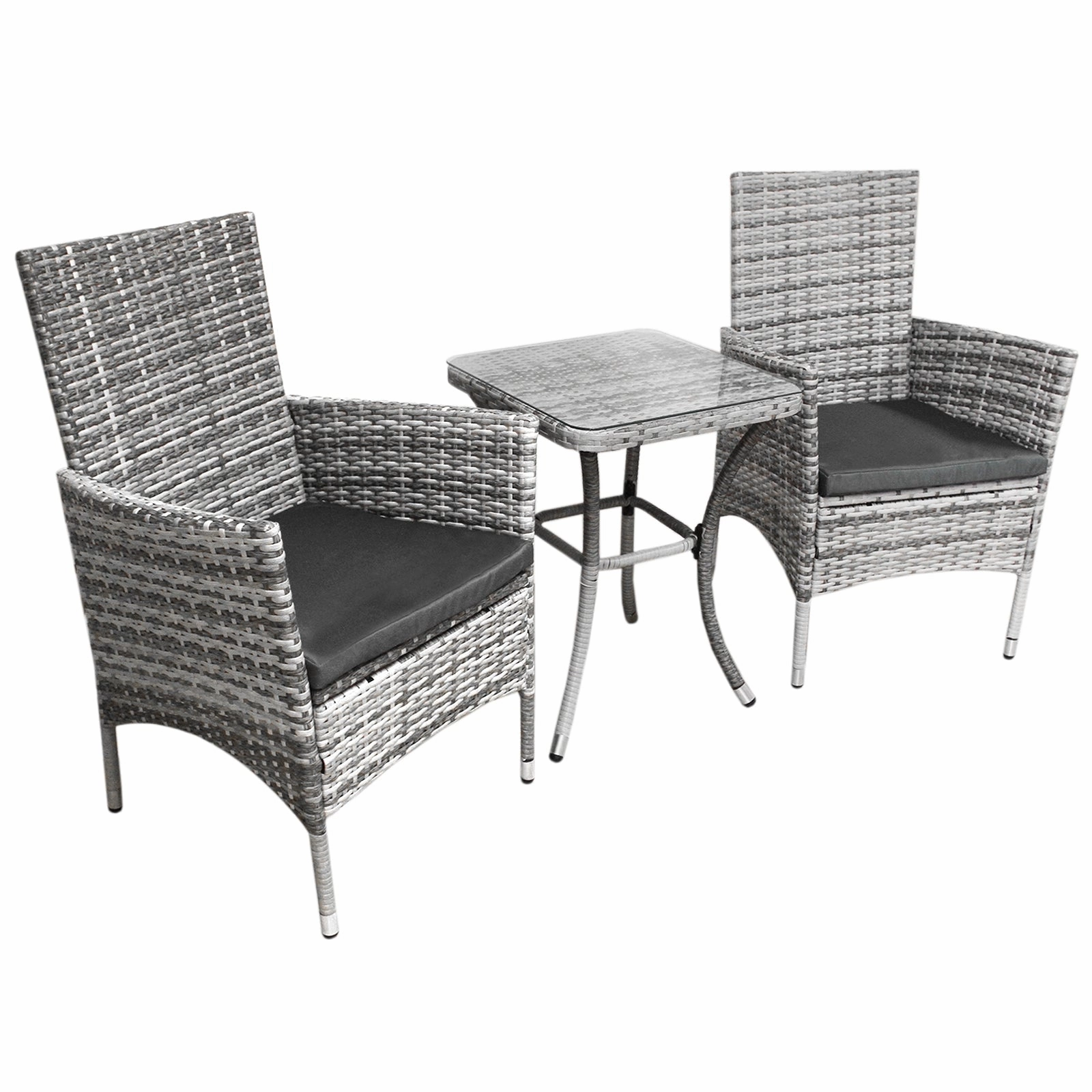 Jard Rattan Bistro Set Light Greyoutdoor patio furniture set