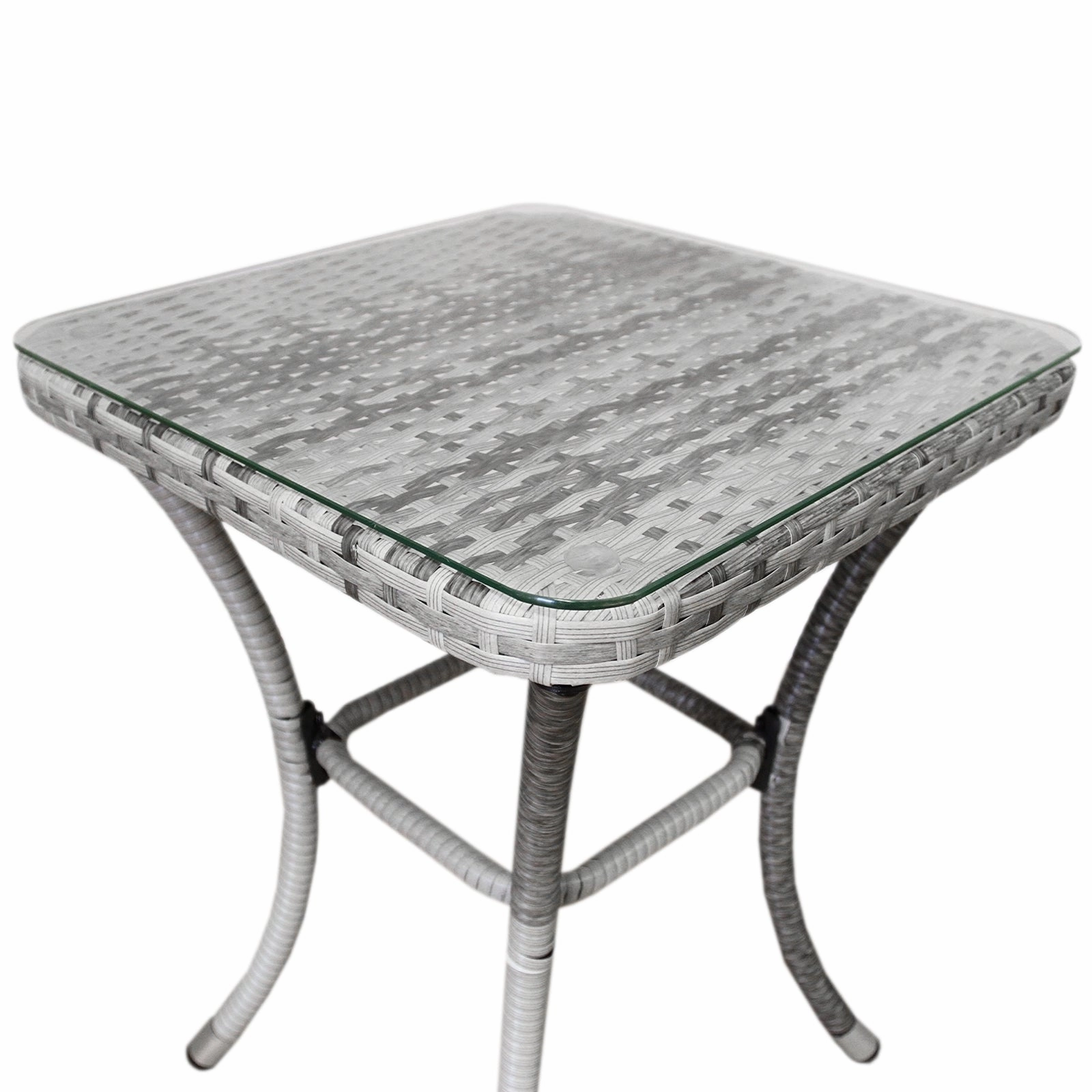 Jard Rattan Bistro Set Light Grey