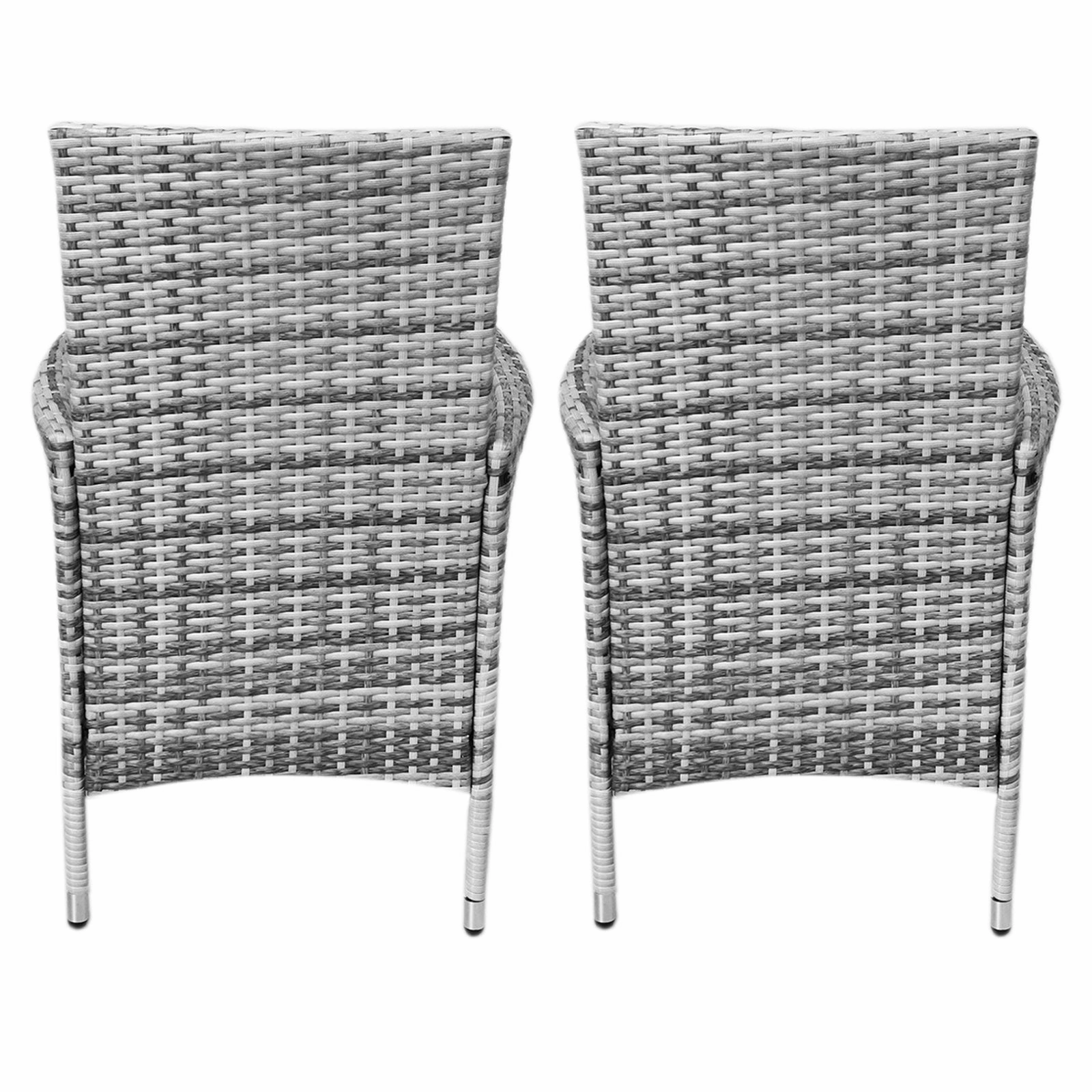 Jard Rattan Bistro Set Light Grey