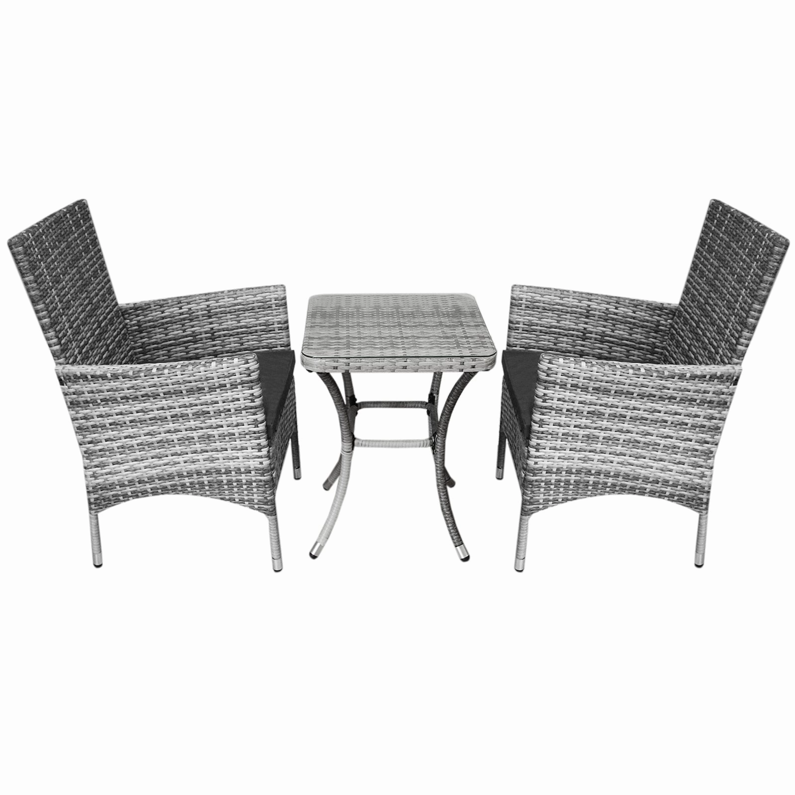 Jard Rattan Bistro Set Light Grey