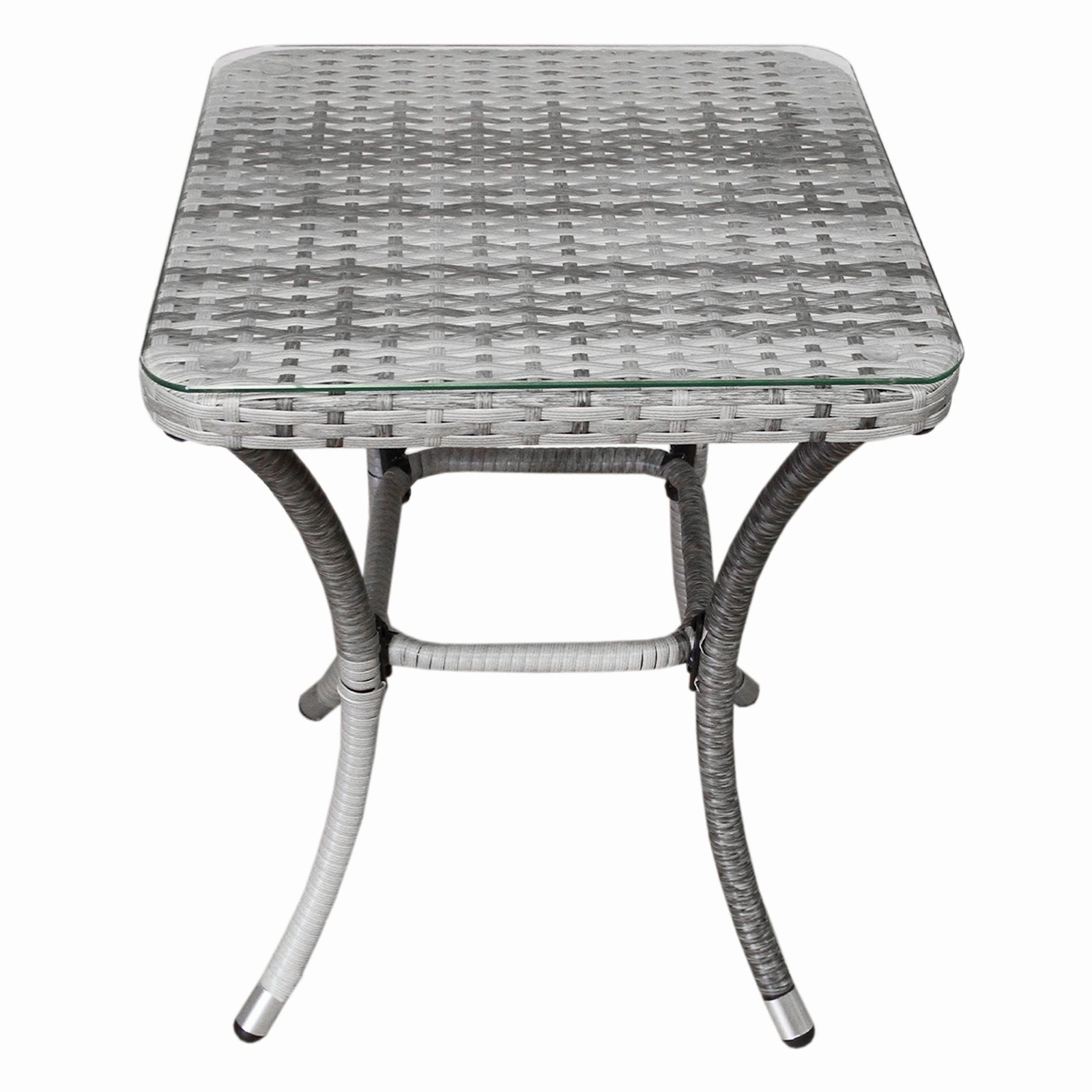 Jard Rattan Bistro Set Light Grey
