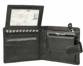 Johnny Black Chicago 9Cc Tab Closure Leather Wallet - Rfid | Black Hot Offer Event