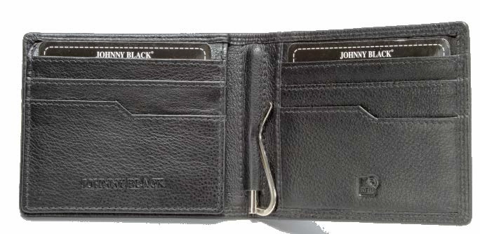 Shop Today Save Johnny Black Chicago Money Clip Leather Wallet - Rfid | Black