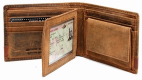 Todays Steal Johnny Black Rugged Leather 9Cc Flap Wallet | Brown