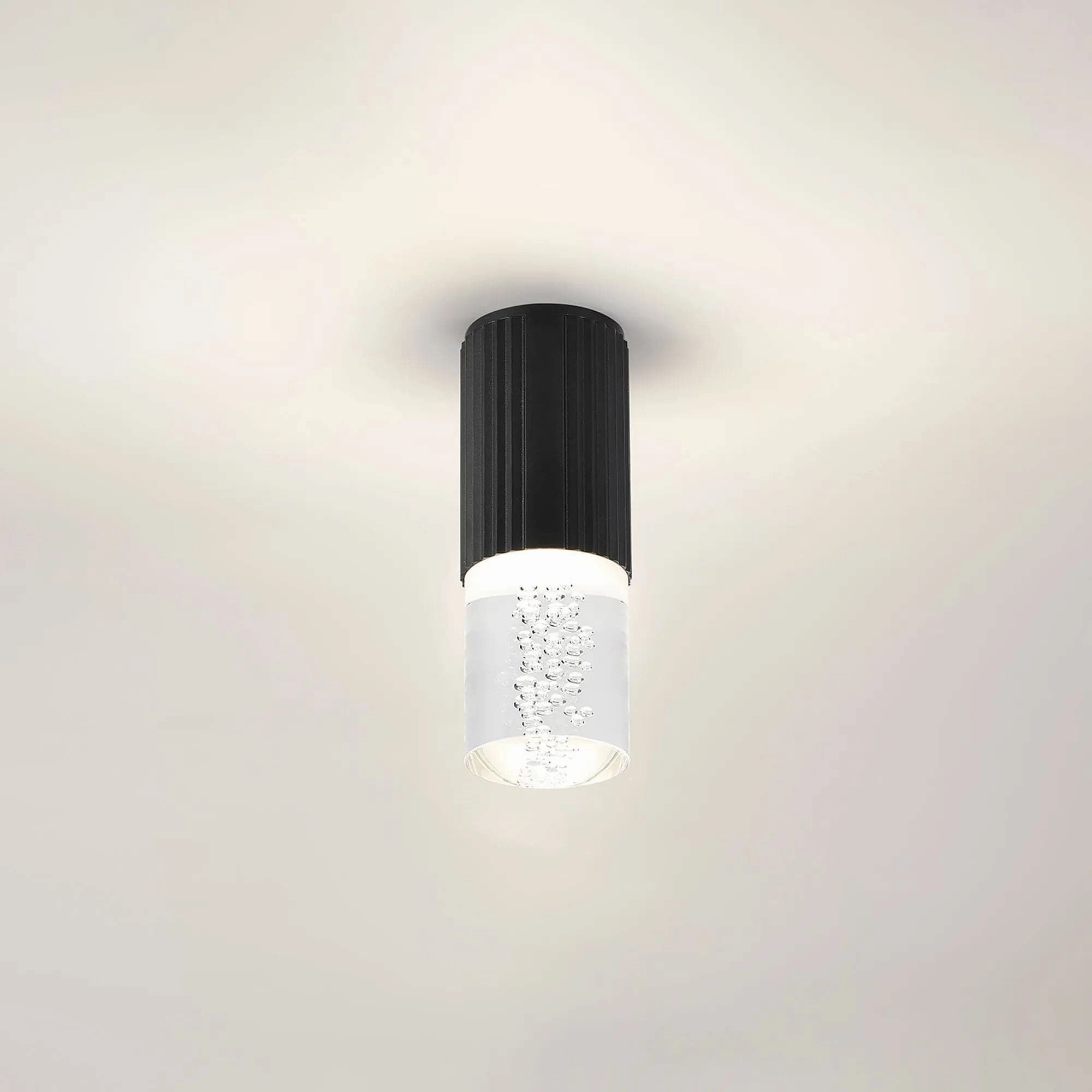 Jude - Black Flush Rib Bubble Ceiling Light