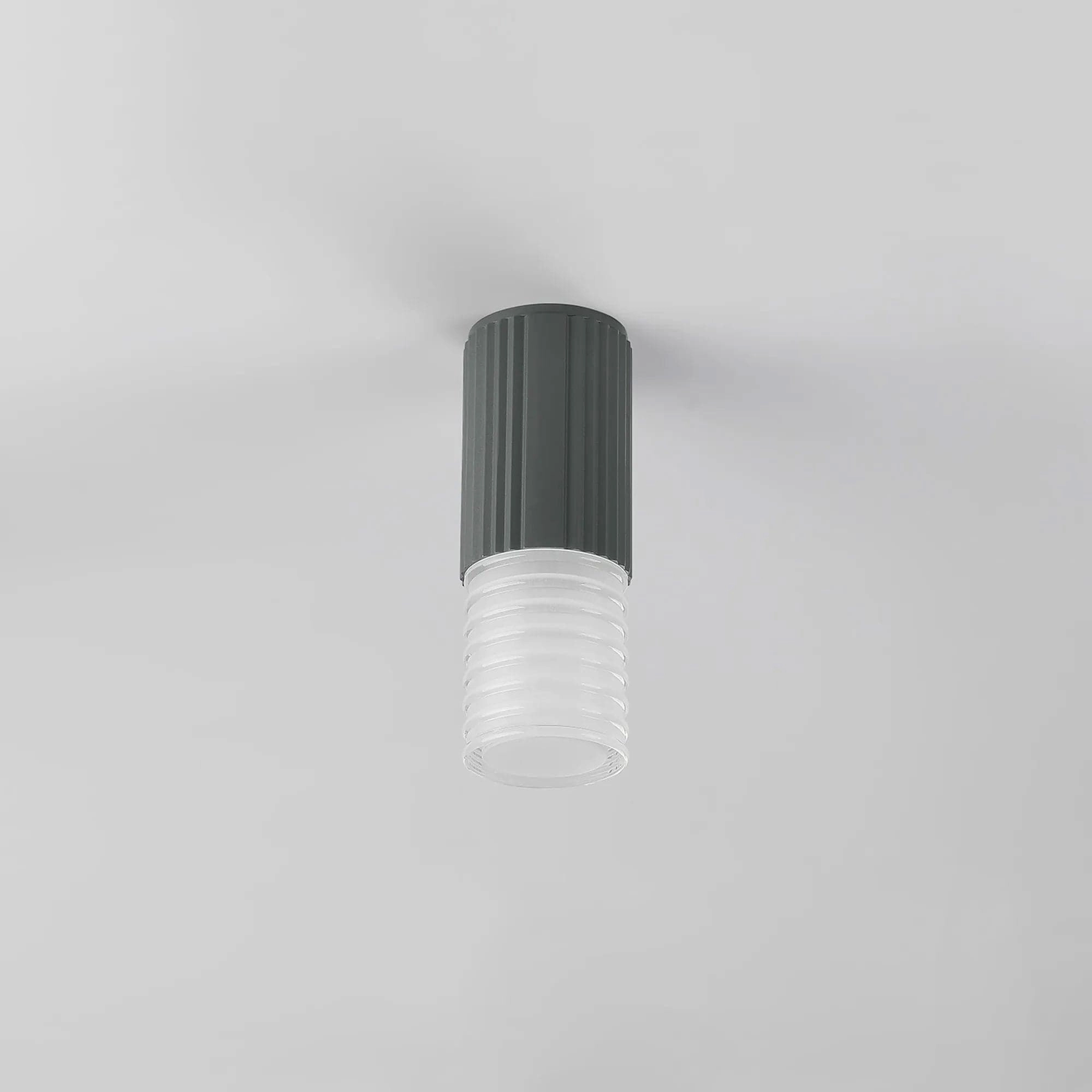 Jude - Grey Flush Rib Ceiling Light