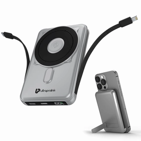 Exclusive Savings Event Juice-Up Mag 5 3-In-1 Wireless Magnetic Power Bank (10,000Mah) Um1126Gry