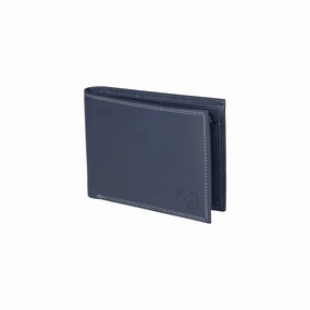 Kaili Mood Leather Men'S Bifold Wallet Blue MustHave Items Best Deal Online