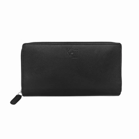 Dont Wait Save Today Kaili Mood Leather Zip Wallet Black