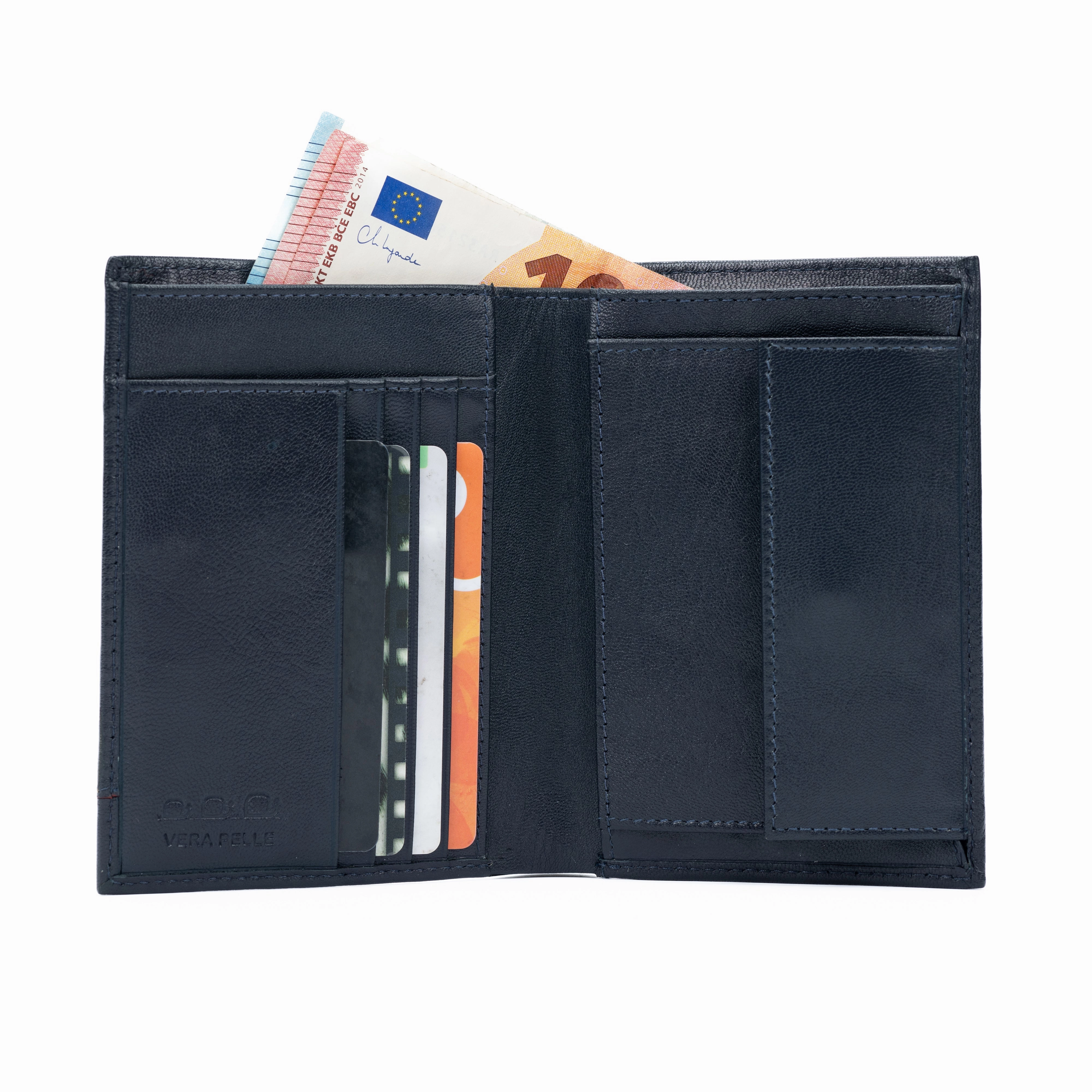 Dont Wait Save Kaili Mood Men'S Genuine Leather Bifold Wallet Blue