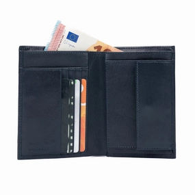 Dont Wait Save Kaili Mood Men'S Genuine Leather Bifold Wallet Blue
