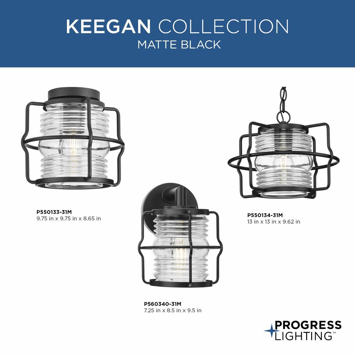 Keegan One Light Outdoor Wall Lantern Matte Black